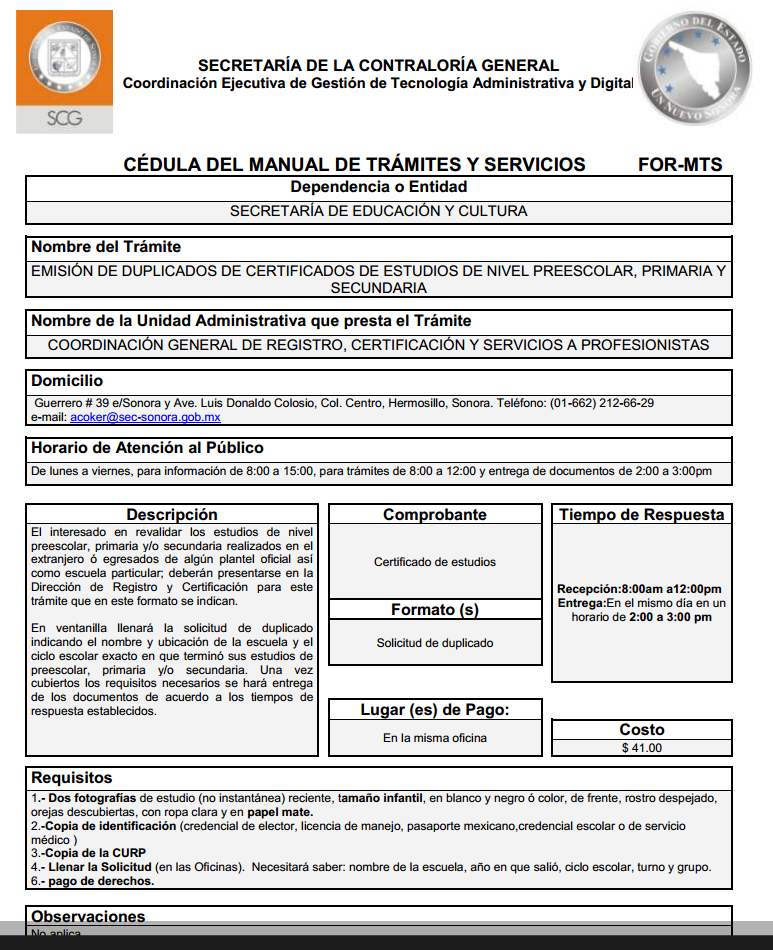 Modelo de solicitud de certificado de estudios nivel primaria